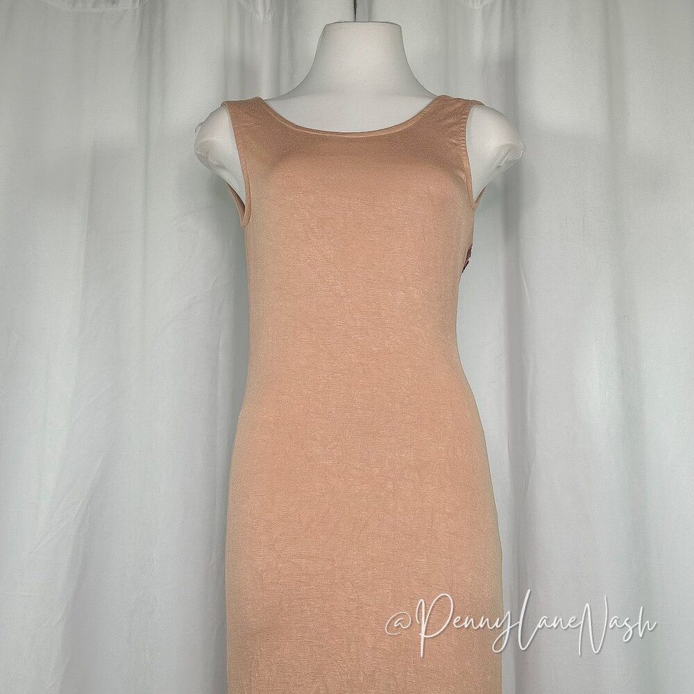 Double Zero Sleeveless Aztec Scoop Back Maxi Dress Taupe - Picture 3 of 11
